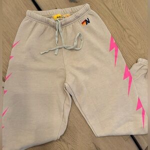 Aviator Nation Bolt 4 sweatpants// sand neon pink ⚡️💗